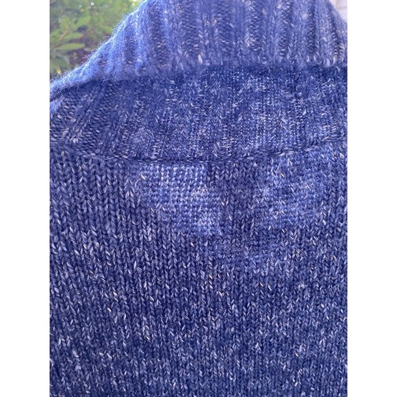 LL Bean Womens Sweater Marled Cardigan Wool Blend Button Front Blue Large NWOT - Picture 11 of 16